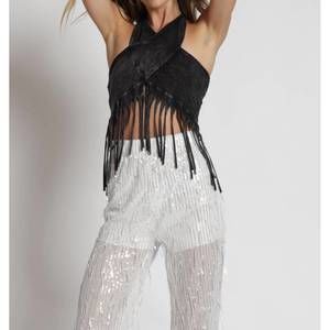 NEW BLUE BUTTERCUP little ole me mineral dyed fringe top in black